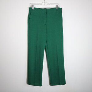 Ann Taylor High Rise Cotton Ankle Crop Straight Leg Pant Womens 10 Green Office